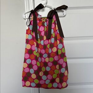 Colorful Polka Dot Dress with Brown Ties
